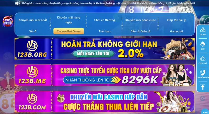 Nhận khuyến mãi lớn khi Tải 123B và chơi cá cược tại đây